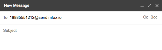 New 
To 
18886551212@send.mfax.io 
Subject 
Cc Bcc 